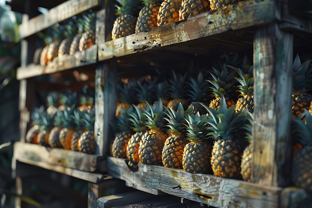 Foto grátis ananás prontos para venda