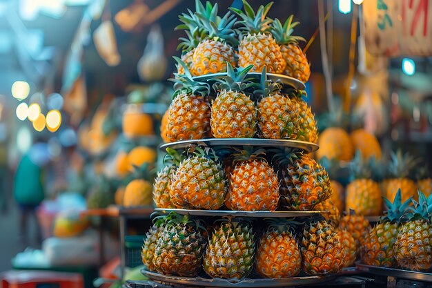 Foto grátis ananás prontos para venda