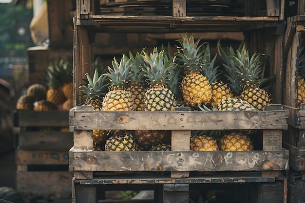 Foto grátis ananás prontos para venda