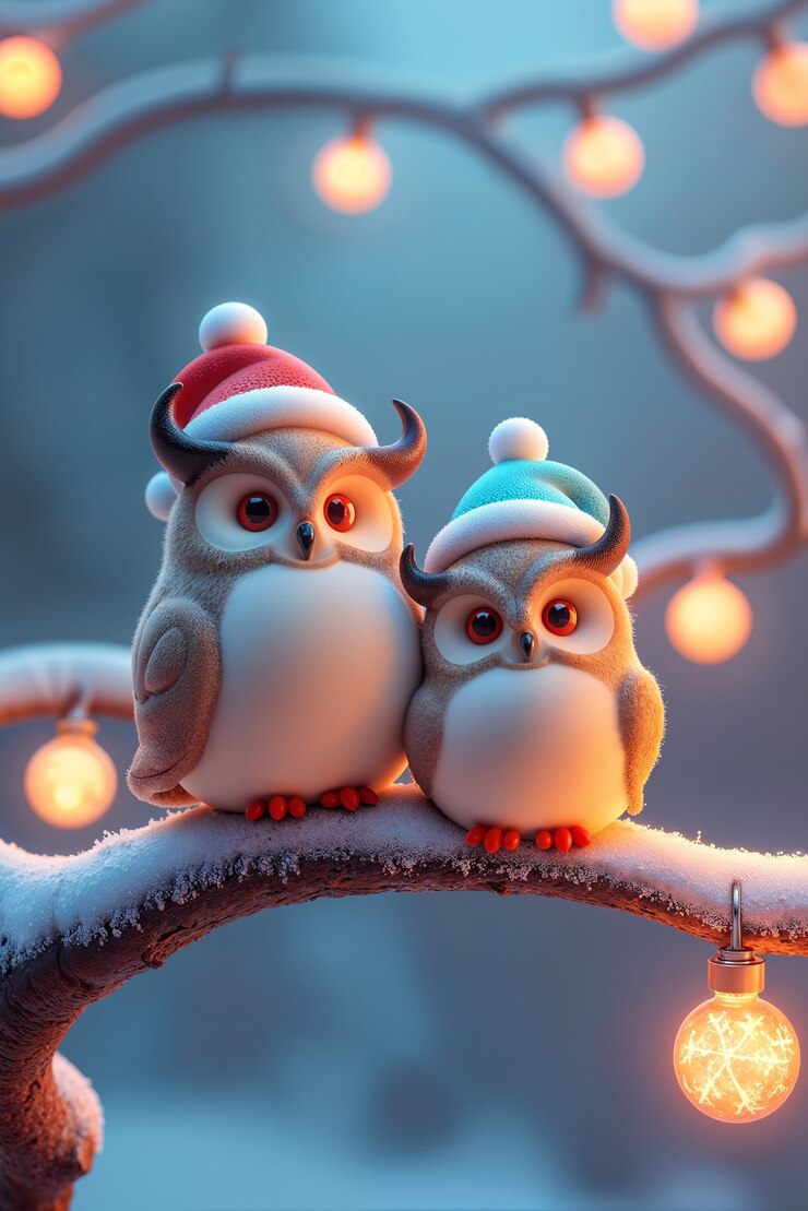Foto grátis animais bonitos em 3d no natal