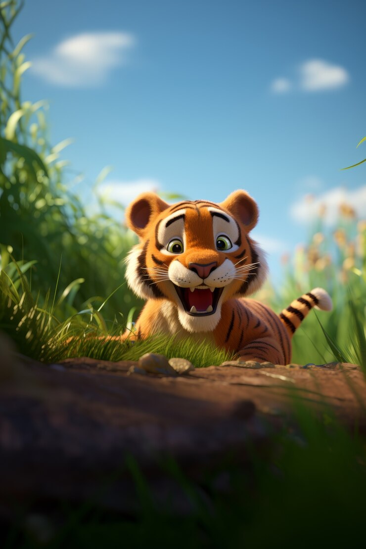 Foto grátis animais selvagens de desenho animado em 3d na natureza