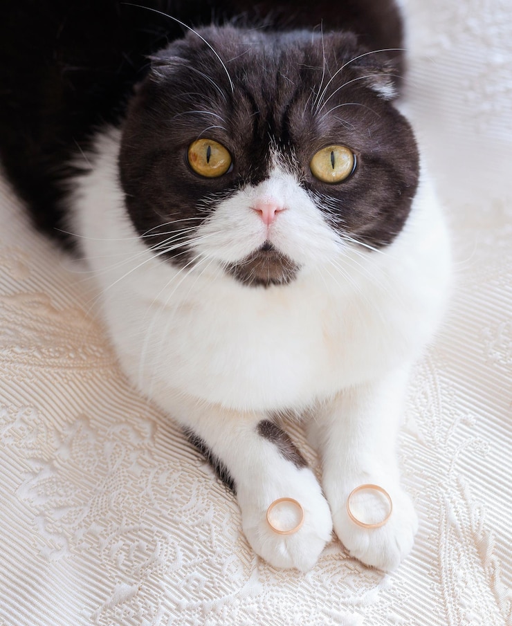 Foto grátis animal de estimação com anéis nas patas