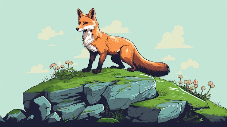 Foto grátis animal raposa de desenho animado