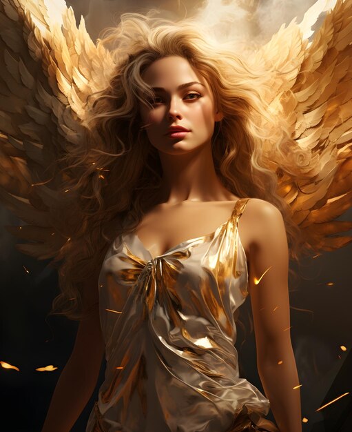 Anjo de arte conceitual feminino