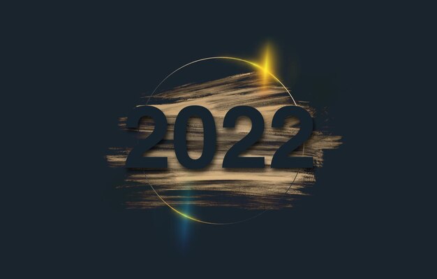 Ano novo 2022 assina em fundo azul