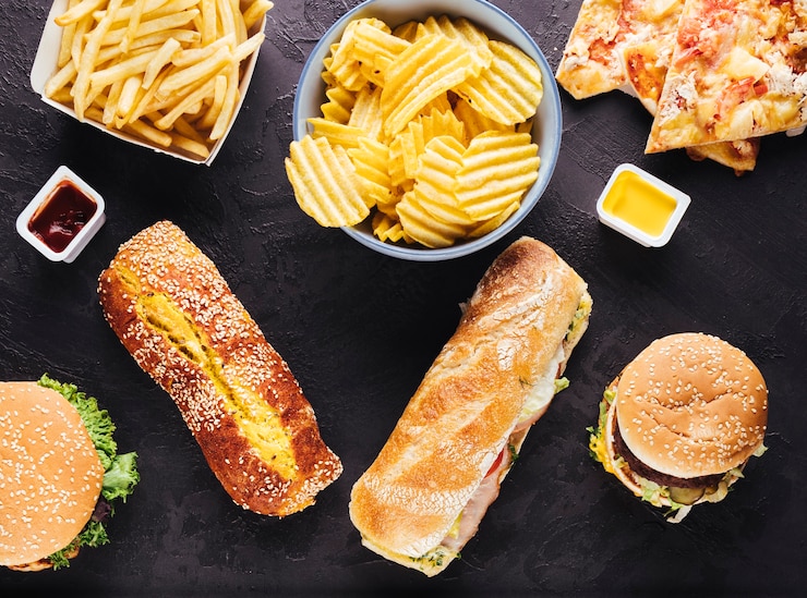 Foto grátis apartamento colocar comida deliciosa insalubre
