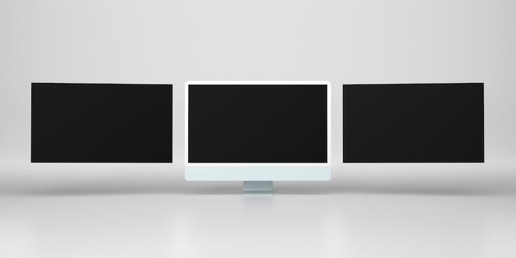 Foto grátis apresentação do sítio web com ecrã de monitor