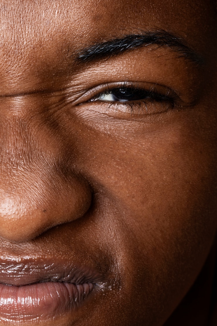 Foto grátis aproximar-se da textura dos poros faciais