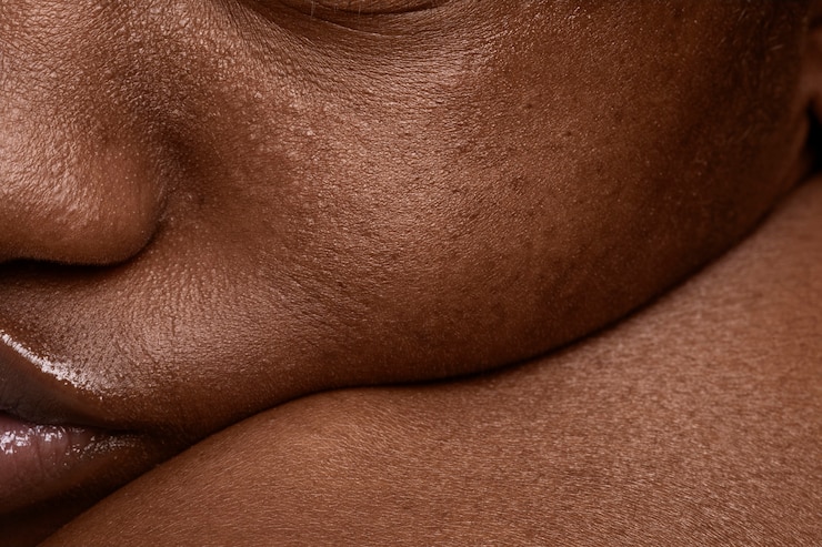 Foto grátis aproximar-se da textura dos poros faciais