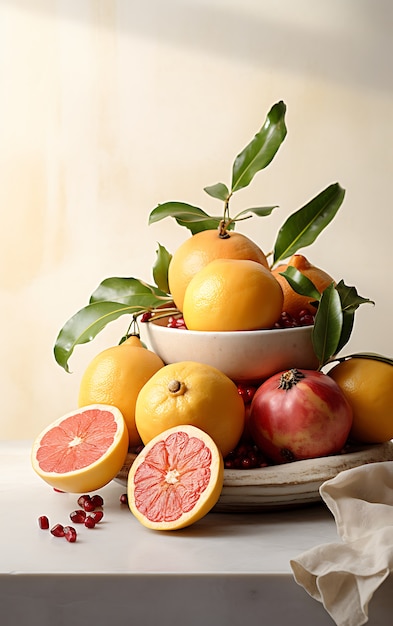 Foto grátis aproximar-se das frutas cítricas de temporada para o inverno