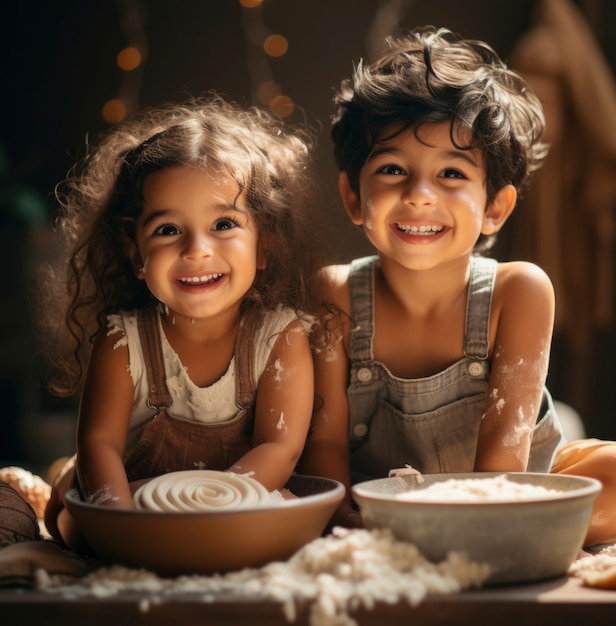 Foto grátis aproximar-se de crianças cozinhando