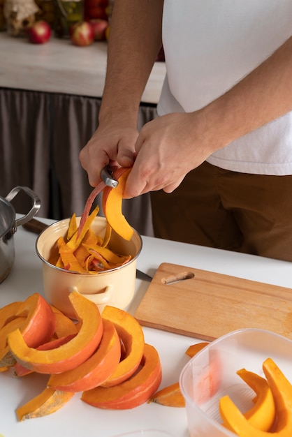 Foto grátis aproxime-se do método de preservação de alimentos