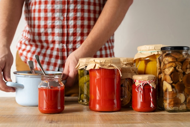 Aproxime-se do método de preservação de alimentos