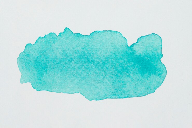 Foto grátis aquamarine spot de tintas em papel branco