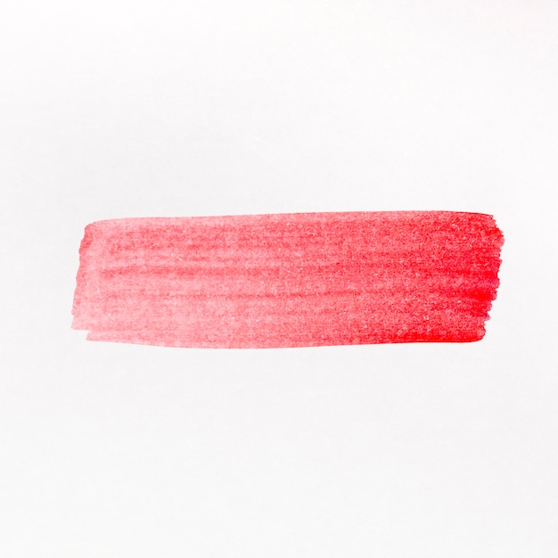 Aquarela de linha pincel vermelho pintada