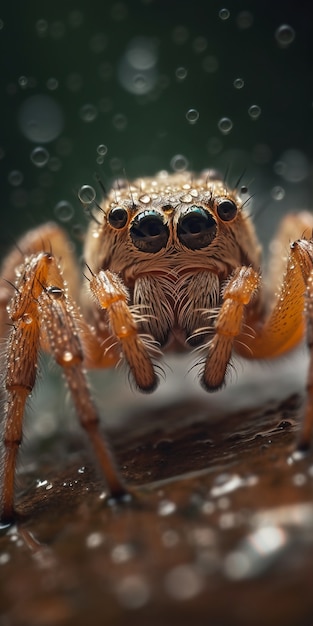 Aranha realista na natureza