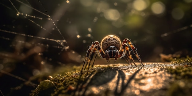 Aranha realista na natureza