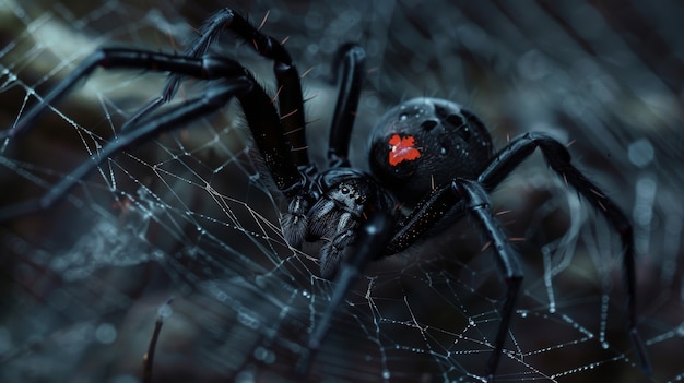 Aranha realista na natureza