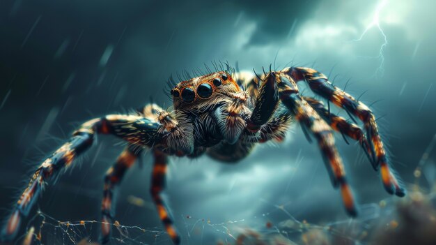 Aranha realista na natureza