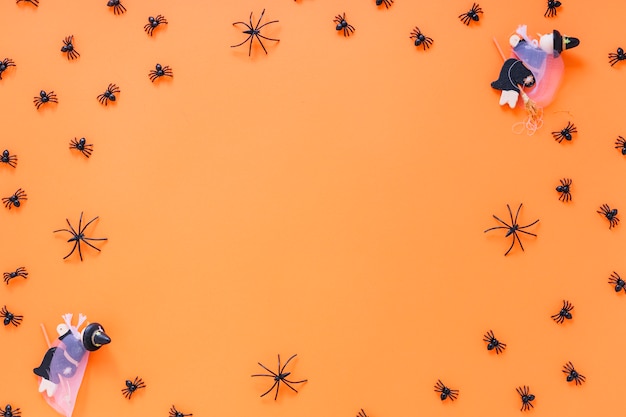 Aranhas e brinquedos de bruxa