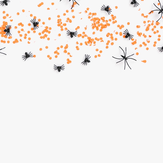 Foto grátis aranhas e confetes laranja