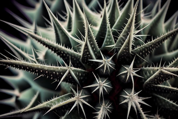 Foto grátis arbusto espinhoso suculento verde agulha afiada macro generativa ampliada ia