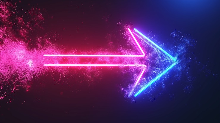 Foto grátis arco iluminado com cores de néon brilhantes