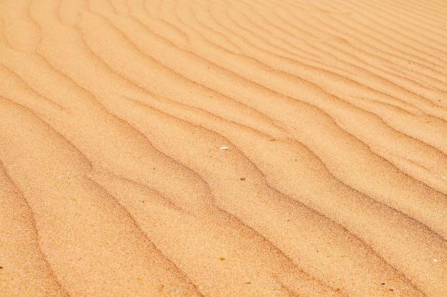 Areia de fundo de textura de arenito natural na praia como fundo Fundo de areia ondulada para projetos ou cenários de verão