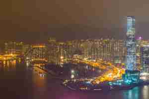 Foto grátis arquitetura bonita que constrói a arquitetura da cidade exterior da skyline da cidade de hong kong