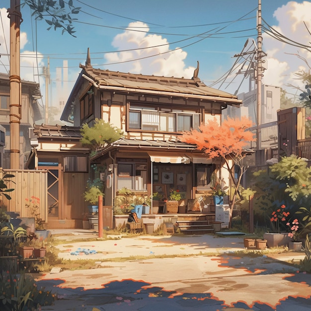 Foto grátis arquitetura de casa em estilo anime