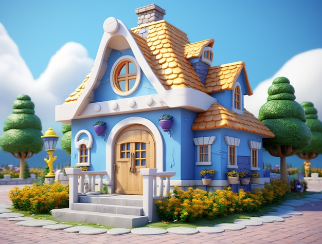 Foto grátis arquitetura de edifícios de casas de desenhos animados