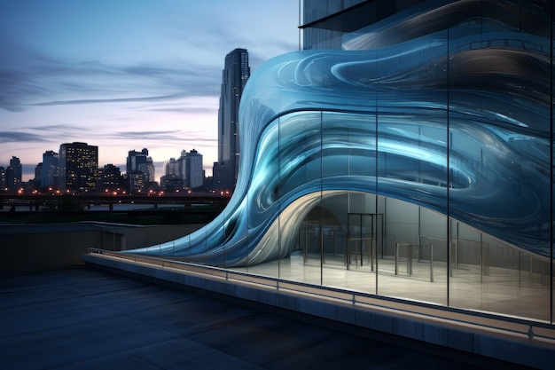 Foto grátis arquitetura futurista de edifícios de escritórios
