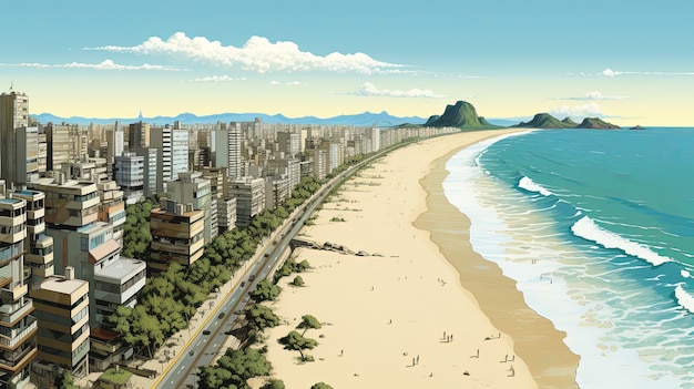 Arquitetura urbana e arte digital da paisagem