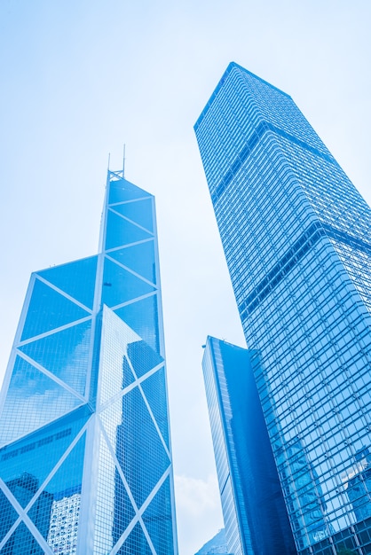 Arranha-céu de negócios na cidade de hong kong