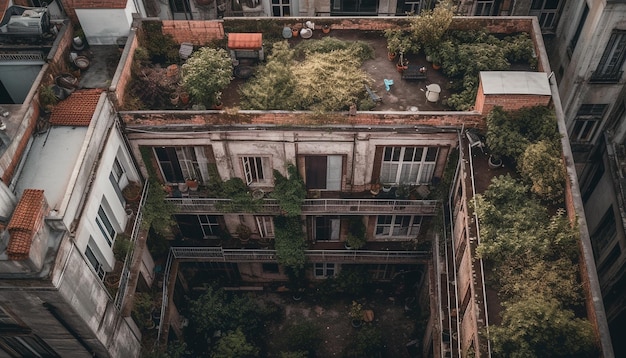 Foto grátis arranha-céus se erguem sobre as ruas lotadas da cidade abaixo, geradas por ia