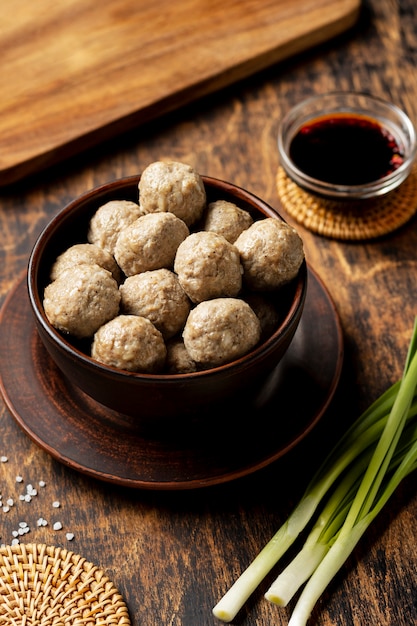 Arranjo de bakso tradicional da Indonésia