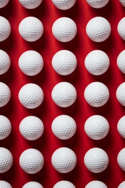 Arranjo de bolas de golfe com vista superior