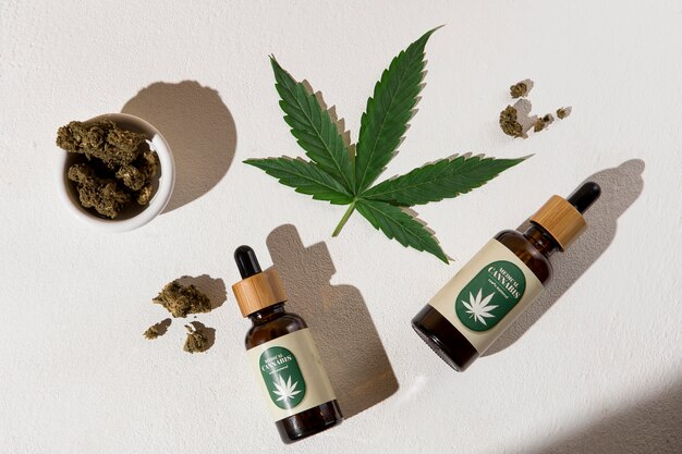 Arranjo de conta-gotas de óleo cbd orgânico