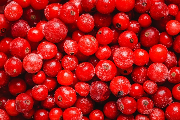 Arranjo de cranberries com vista superior