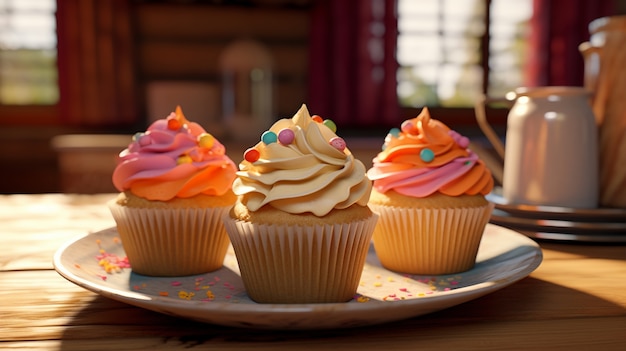 Foto grátis arranjo de cupcakes delicioso