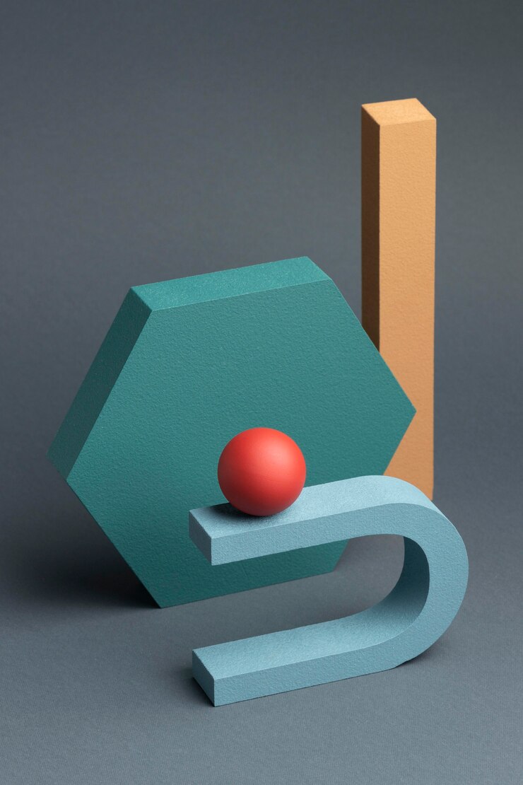 Foto grátis arranjo de elementos de design abstrato renderizado 3d