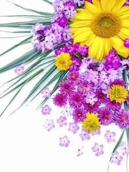 Arranjo de flores de girassol e flox Foto Premium