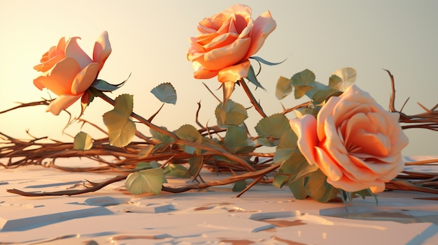 Foto grátis arranjo de flores de rosas 3d