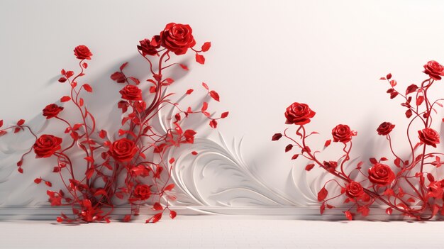 Arranjo de flores de rosas 3D