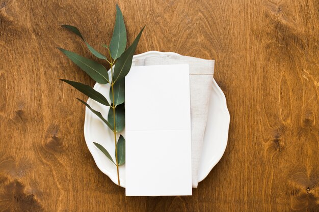 Arranjo de mesa de casamento de cima