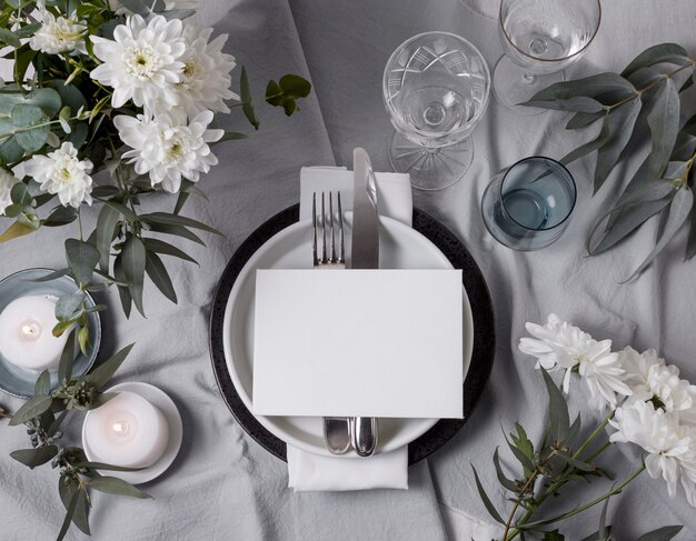 Arranjo de mesa de casamento floral