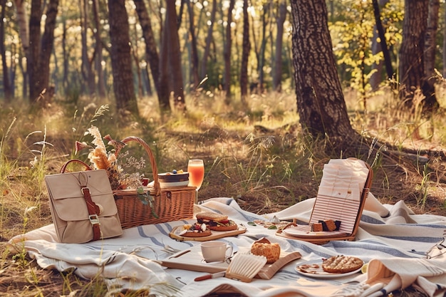 Foto grátis arranjo de piquenique com comida deliciosa