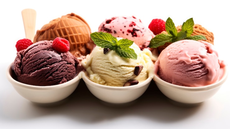 Foto grátis arranjo de sabores deliciosos de sorvete