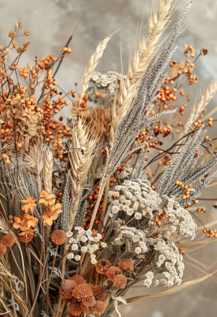 Foto grátis arranjo de sonho com flores secas decorativas