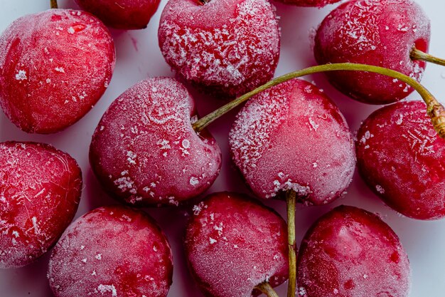 Arranjo macro de frutas congeladas